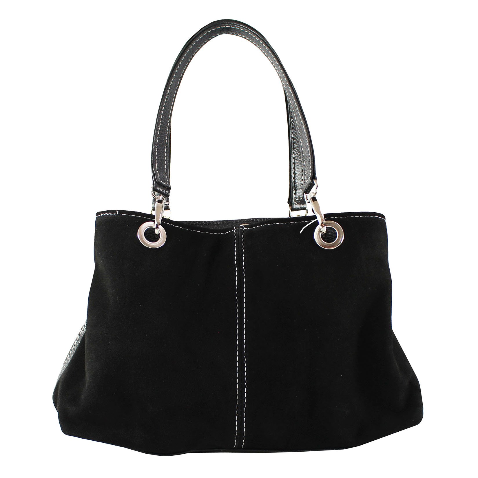 Chicca Borse CTM Borsa a Mano da Donna in Vera Pelle Scamosciata Made in Italy - 32x20x14 cm