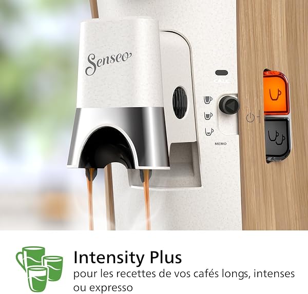 Philips Senseo Select Machine à Café à Dosettes - Intensity Plus, Fonction Mémo, 3 Intensités, Crema Plus, Produit Eco-Responsable avec 37% de Plastique d'Origine Biologique, Blanc soie (CSA240/06) - 3