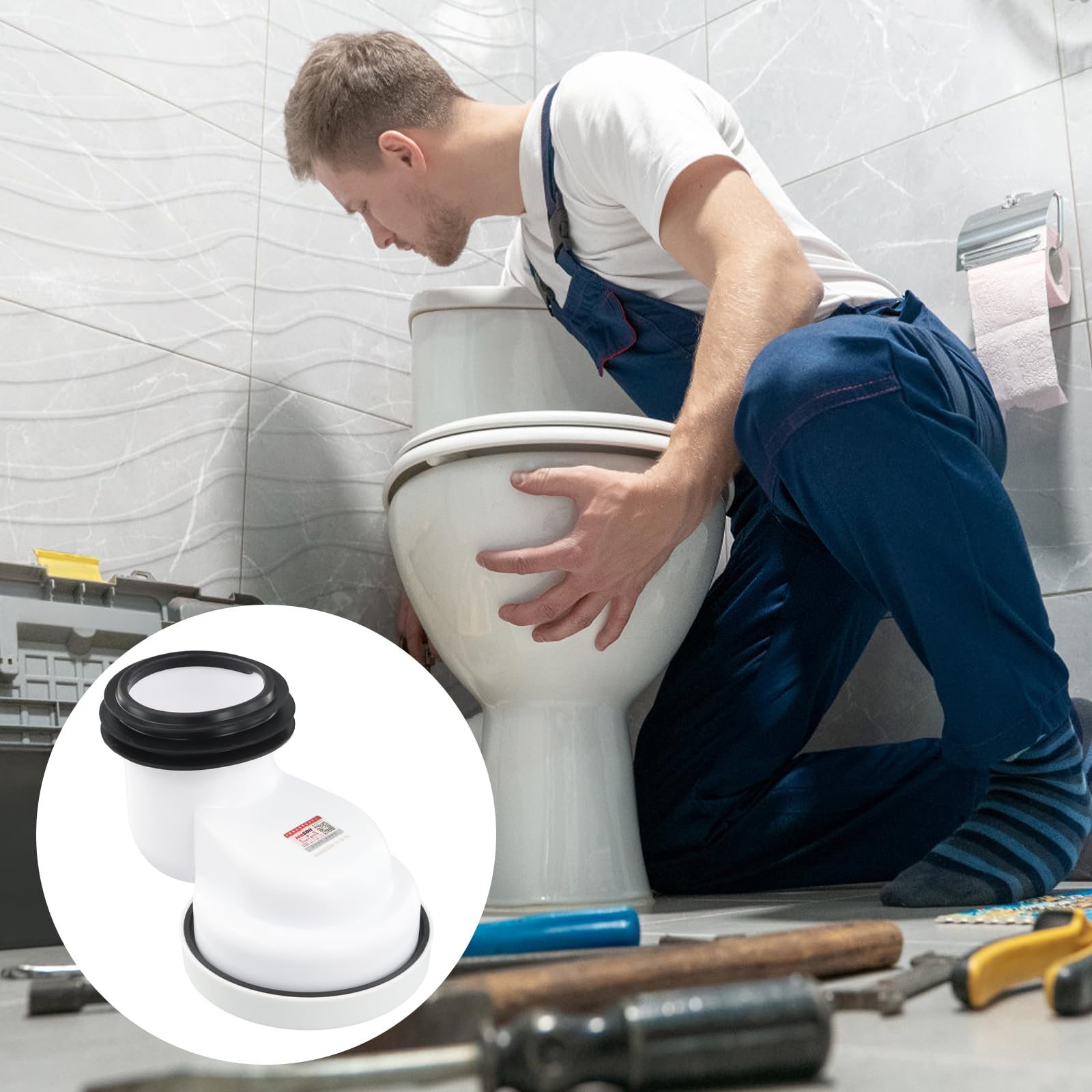 1 szt. Rura połączeniowa do WC 100 mm, Przewód odśrodkowy do wanienek, Kątowy rurociąg ściekowy gładki, Dysza