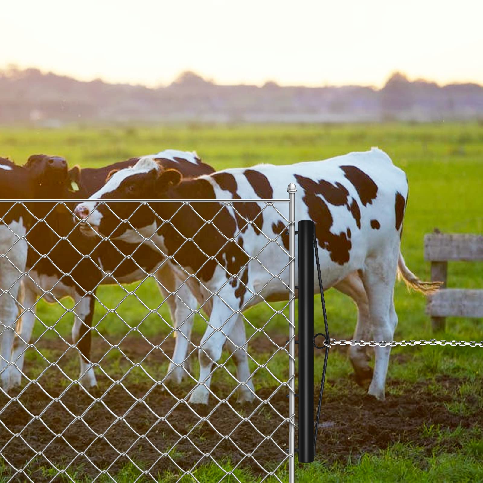 Gtongoko Chain Link Fabric Fence Stretcher, 5-Hook Bar, 31.5 Inch Woven Wire Stretcher, Fence Stretcher Tool?Steel, Black