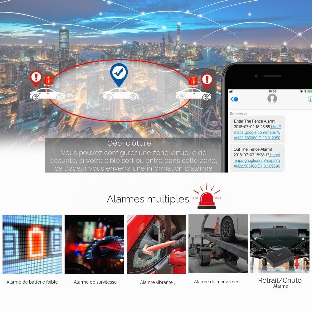 Winnes Traceur GPS Voiture 4G TK905B Magnétique Tracker GPS étanche Antivol avec Batterie Rechargeable 10000mah Localisation en Temps réel pour Voiture Moto Vélo Valise par SMS/APP/PC