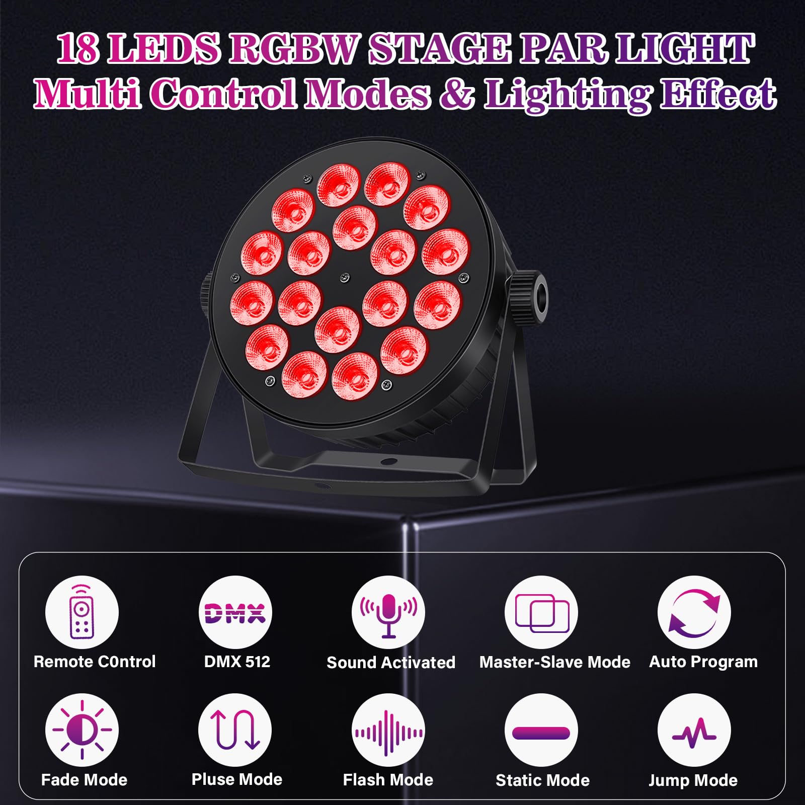 Lampe De Scène 18 LEDs Par LED 90W RGBW Lumière De Scène Avec