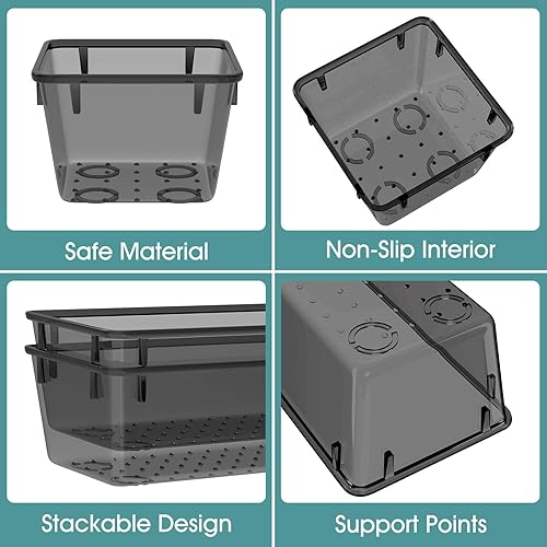 Miniatura 3 de WOWBOX Juego de 13 organizadores de cajones de plástico, organizadores de cajones de escritorio y contenedores de almacenamiento para maquillaje,