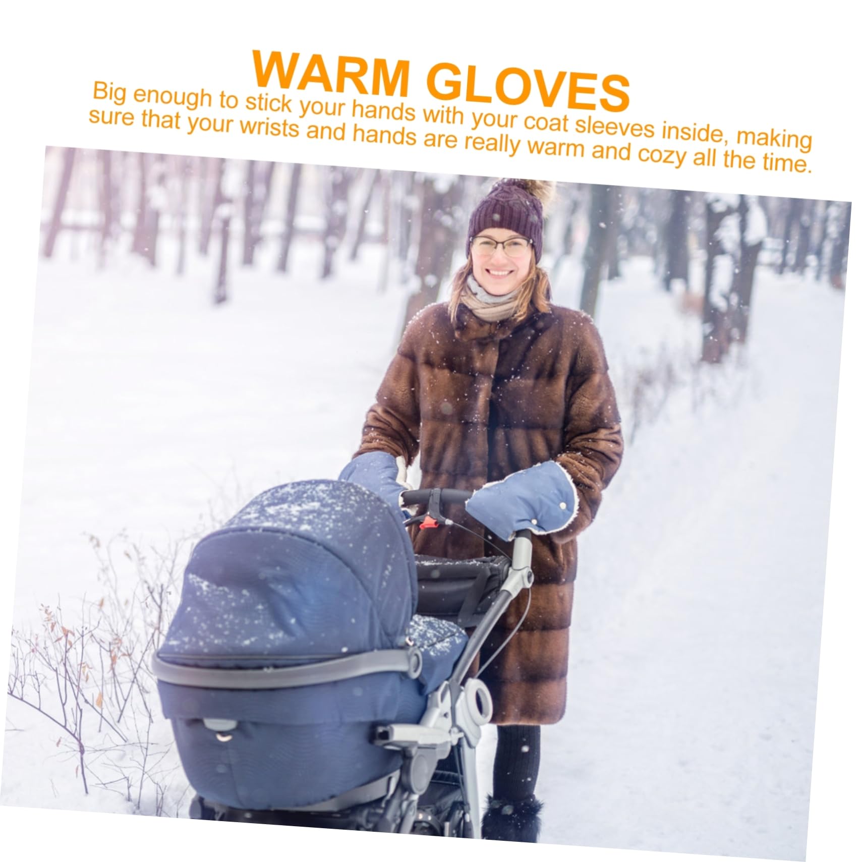 PRETYZOOM 3pares Guantes De Mano Calentadores Impermeables Para Cochecito Guantes De Invierno Aislantes Para Carrito De Protección Windproof y Térmica De Gris
