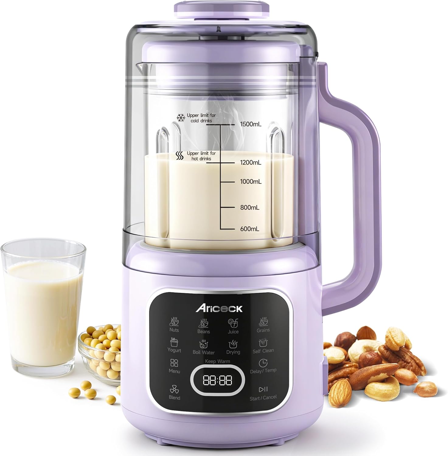 N4 Nut Milk Maker, 50OZ Automatic Plant-Based Milk Machine for Homemade Almond, Oat, Soy Yogurt & Dairy-Free Beverages, Smart Preset Modes, Quick Self Clean & Multifunctional Design