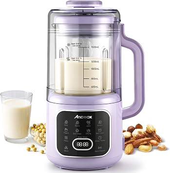 11-in-1 Nut Milk Maker, 50oz Soy Milk Machine with Self-Cleaning | Almond Milk, Oat, Soy, Yogurt, Juice, Ultra-Quiet Operation, BPA-Free, 1500ml Capacity, for Family Kitchen