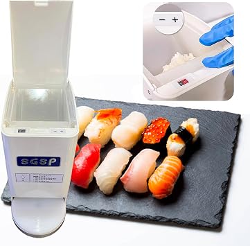 Commercial Sushi Maker Machine, Upgraded Nigiri Sushi Maker, 16/18/20/22/24g Moulds, Adjustable Rice Density, 1200pcs/H, for Japanese Hand-Pressed Sushi, Eel Nigiri, Gunkan-Maki