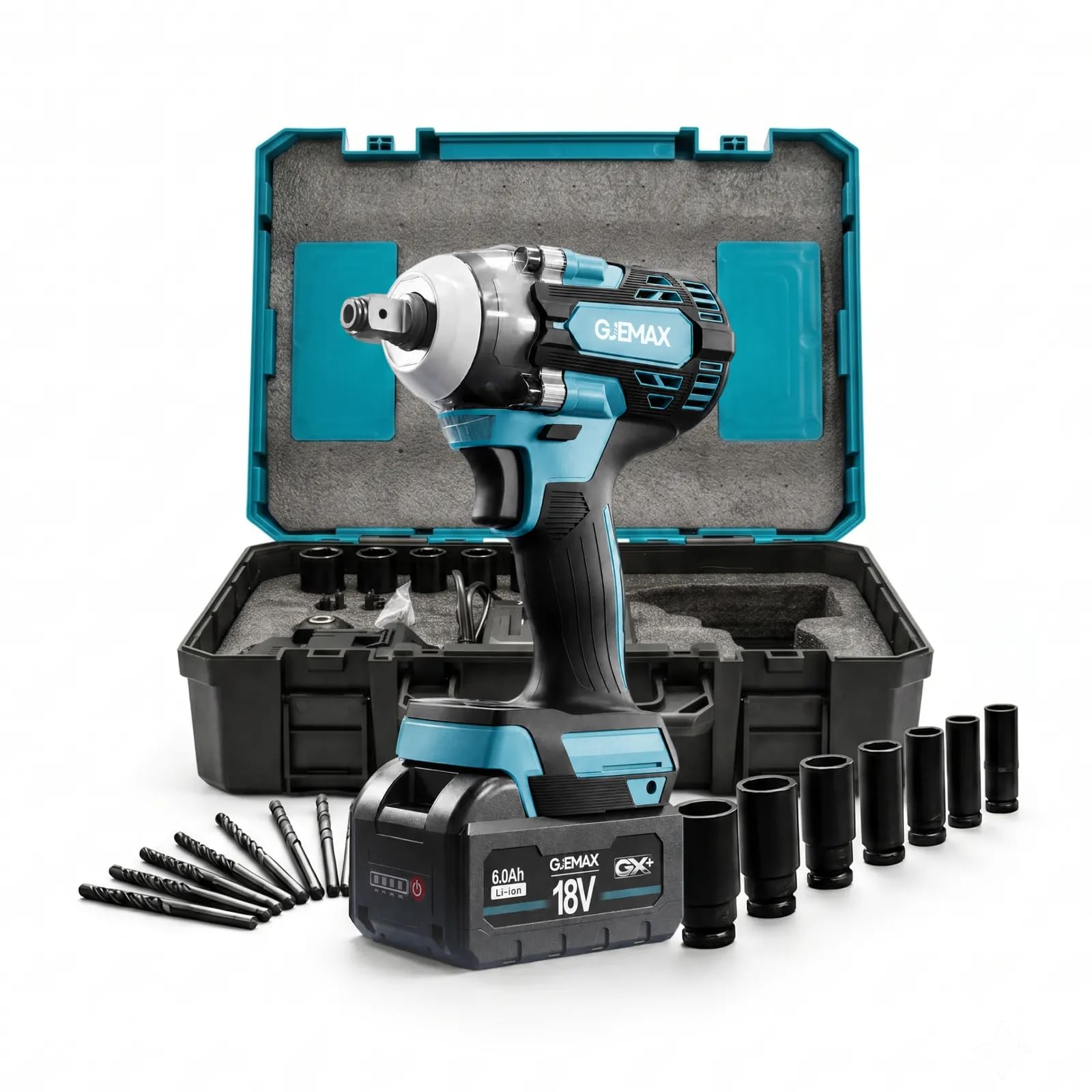 Akku-Schlagschrauber Set - 18V, 520 Nm, 6 Ah Akku, Koffer-Set