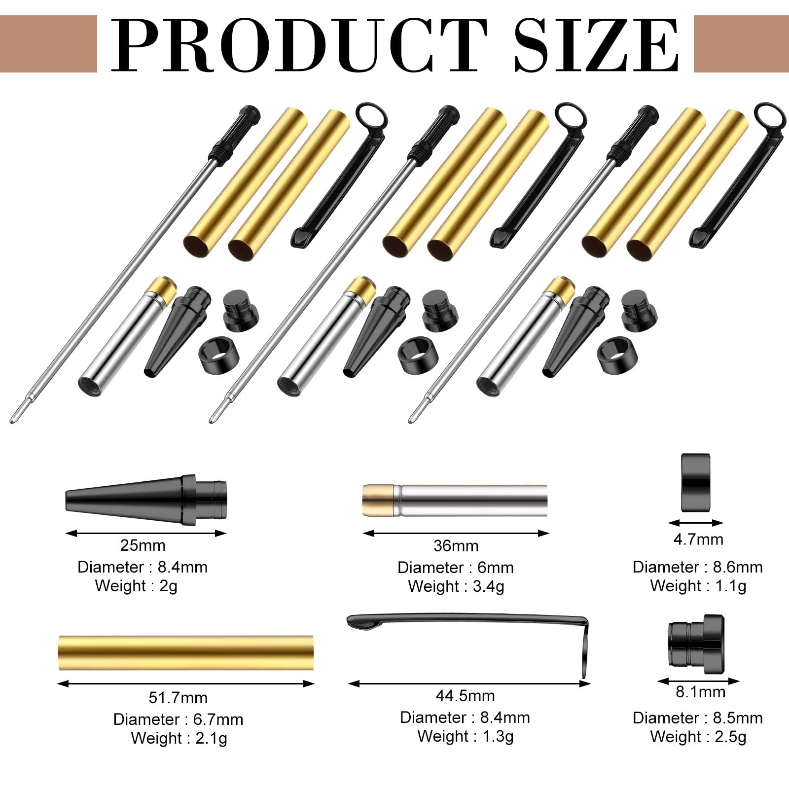 Colarr Pen Set Colarr 60 Pcs Twist Pen Kits For Woodturning 7mm