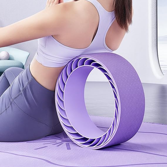 Yoga Rings Back Roller Wheel - Fit Yoga Wheel Prop Foam Padded Back Stretcher Wheel with Center Spine Cradle - Yoga Wheel for Improving Yoga Poses, Backbends Balance Stretching Back Pain