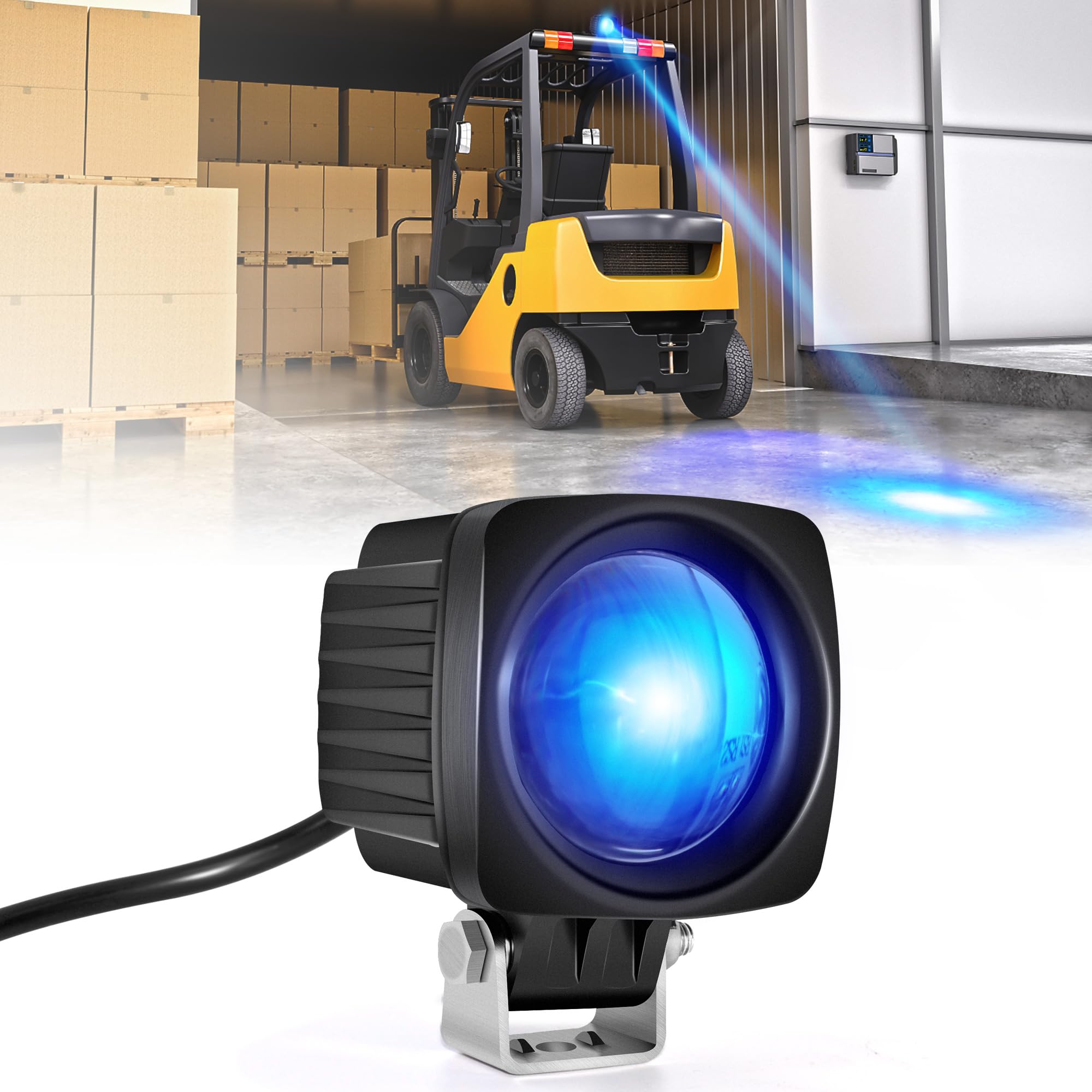 Snapklik.com : New Rounded LED Forklift Safety Light DC 12-100V Blue ...