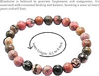 Vista 548 de Amazing Gemstone Pulsera de cristal para mujeres y hombres, pulsera de cristal curativo de protección, pulsera elástica con cuentas de piedras