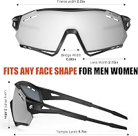 X-TIGER Kerékpáros Szemüveg UV400 Védelemmel, 5 Cserélhető Lencsével, Unisex Sport Szemüveg TR90 Kerettel Biciklizéshez 7