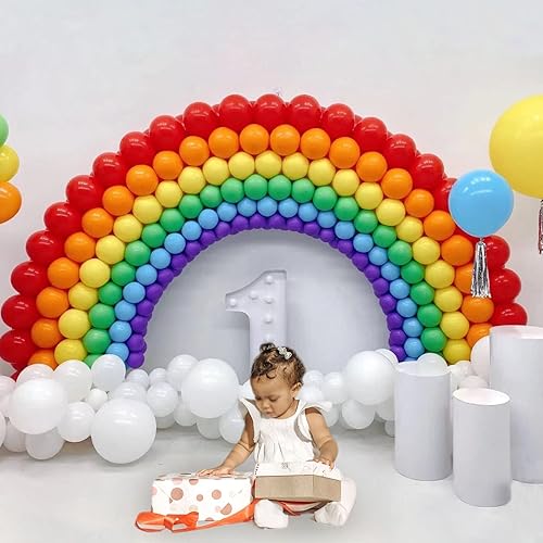 Miniatura 7 de KAWKALSH Globos de látex arcoíris de 12 pulgadas de colores surtidos para fiestas, helio, colores brillantes para cumpleaños, baby shower, boda,