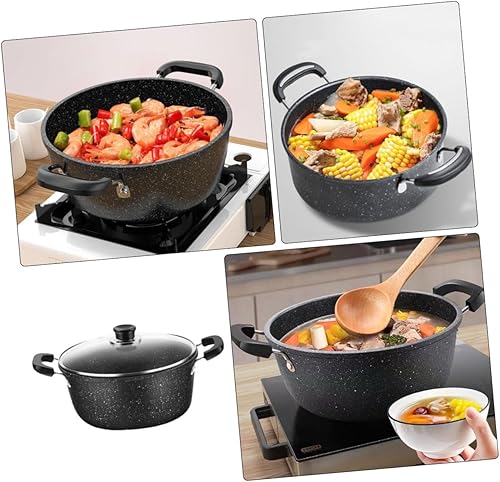 Miniatura 8 de BESTOYARD Olla de sopa Sartenes antiadherentes Olla de cocina Sartén conveniente Sartén profunda Cacerola para el hogar Olla de leche con tapa Olla