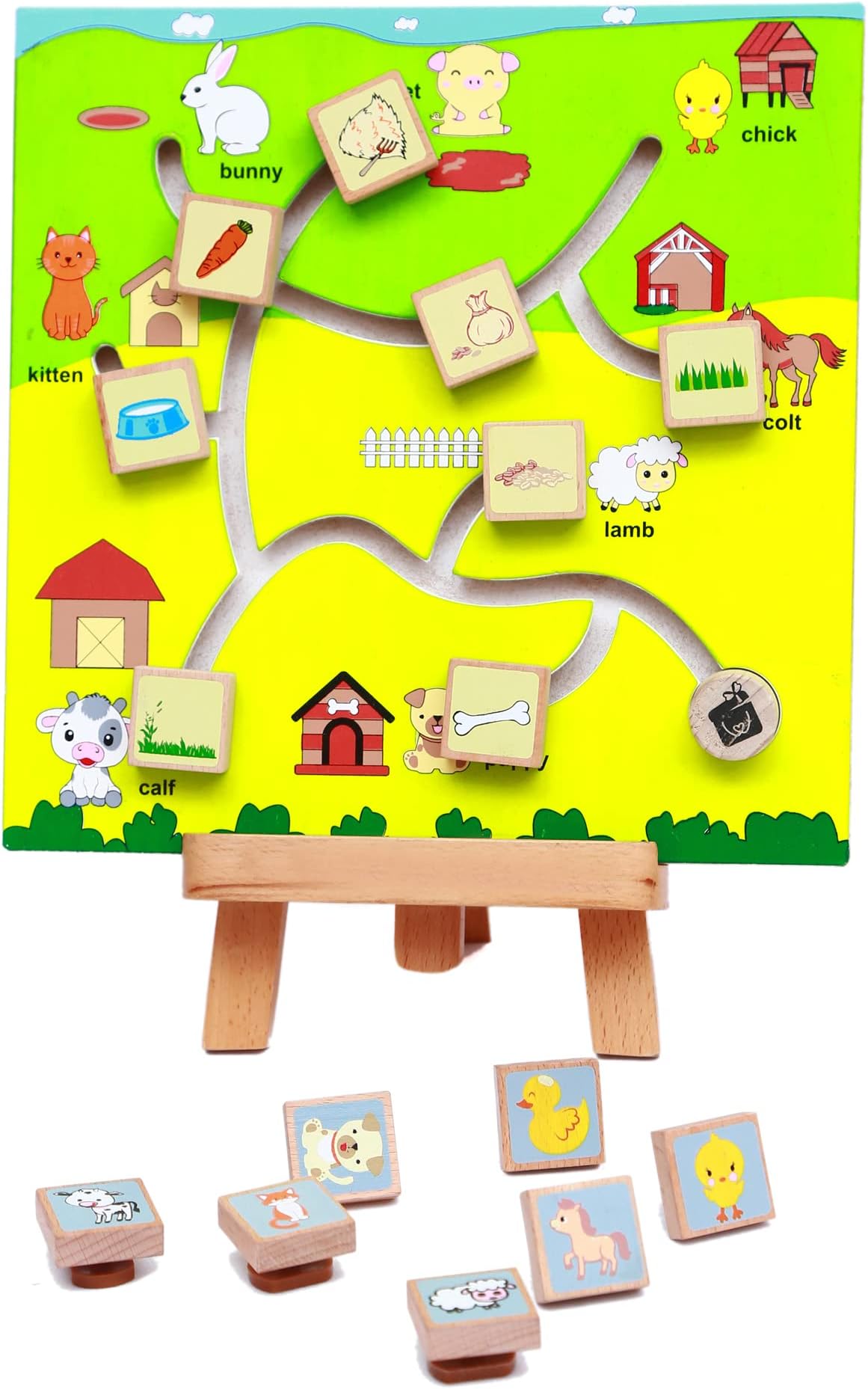 Wonderhood Farm Animals Games for Kids- Domestic Animal Wooden Maze ...