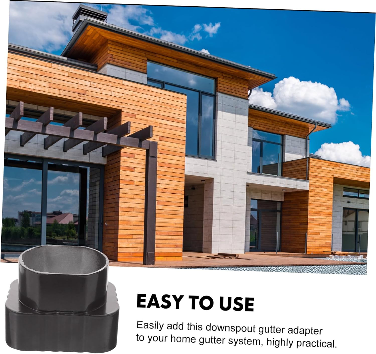 WOONEKY Rain Downspout Extension Gutter Adapter Wide Mouth Design Prevent Drain Overflows