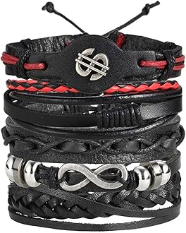 Genuine Leather Bracelet Wraps Casual Skin Friendly Bracelets for Men Boys