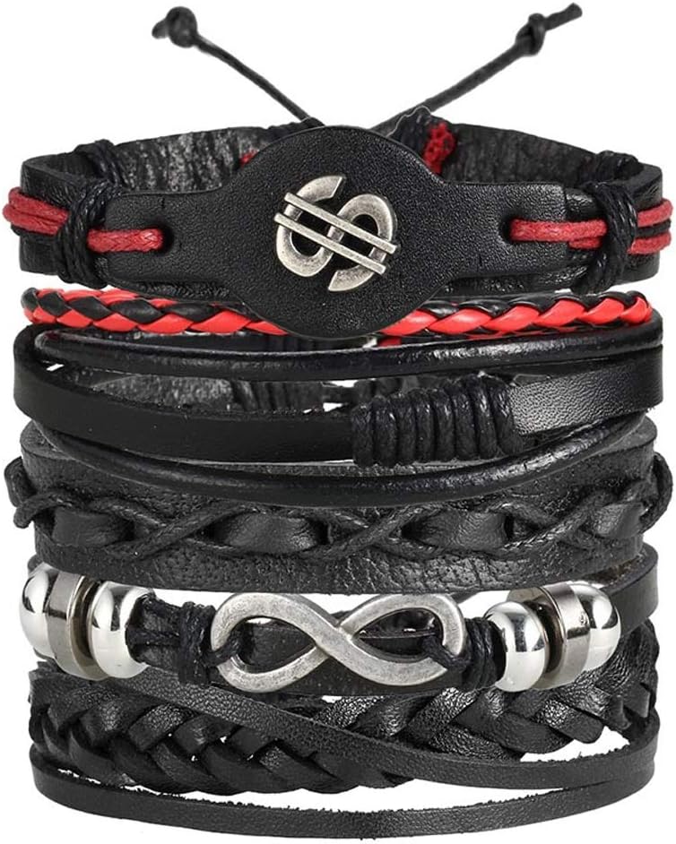 Genuine Leather Bracelet Wraps Casual Skin Friendly Bracelets for Men Boys