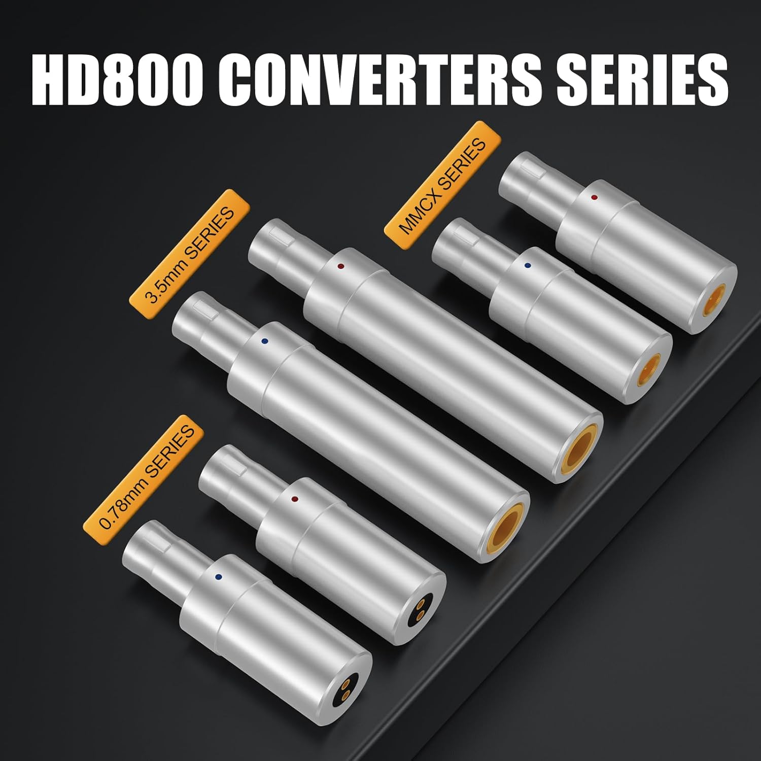 okcsc HD800 Male to 2 Pin Headphone Adapter for SENNHEISER HD800 HD800S HD820 Dharma D1000 HD600 HD650 HD660S Durable High Purity Exquisite Craft High End Audio Conversion 2 Pin Female 1 Pair Silver