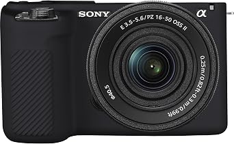 RAIALL Silicone Case for Sony ZV-E10 II Vlog Camera, ZVE10 II Digital Camera Soft Protective Silicone Sleeve Holder, Travel Lightweight Rubber Cover for Sony Alpha ZVE10M2, Black