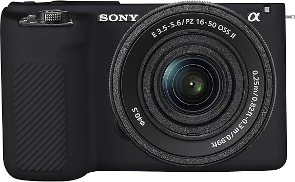 RAIALL Silicone Case for Sony ZV-E10 II Vlog Camera, ZVE10 II Digital Camera Soft Protective Silicone Sleeve Holder, Travel Lightweight Rubber Cover for Sony Alpha ZVE10 II, Black