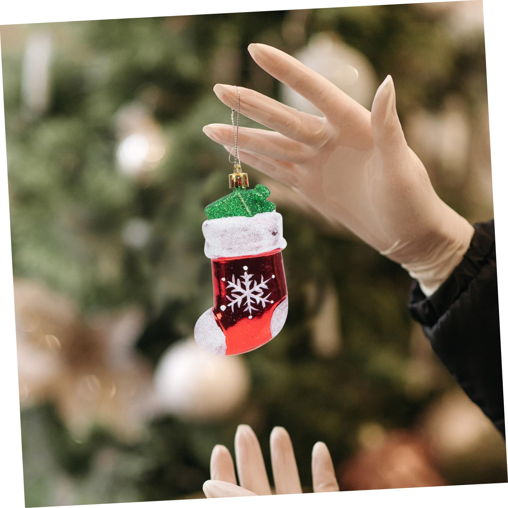 Ciieeo 30 Piezas decoración del árbol de Navidad Colgantes navideños Manualidades navideñas Decoraciones del árbol de Navidad Adorno Rojo decoración de árbol de Navidad de plástico