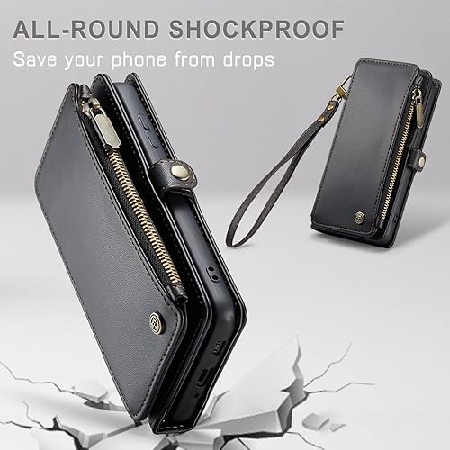 Miniatura 6 de Defencase Funda para Samsung Galaxy A53 5G, bloqueo RFID, para Samsung A53 5G, cartera para mujeres y hombres, correa magnética de piel sintética,