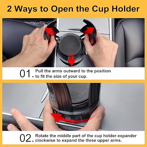 Miniatura 8 de Expansor de portavasos, expansor automático de portavasos para automóvil para botellas de agua grandes, compatible con vasos y tazas Yeti, Stanley,