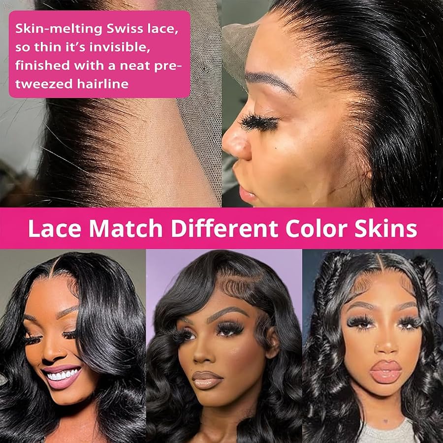 28 Inch Body Wave Lace Front Wigs Human Hair 13x6 HD Lace Frontal Wig | 180% Density Body Wave Human Hair Wig Pre Plucked 10A Glueless Wigs Human Hair With Baby Hair Natural Black, image 3