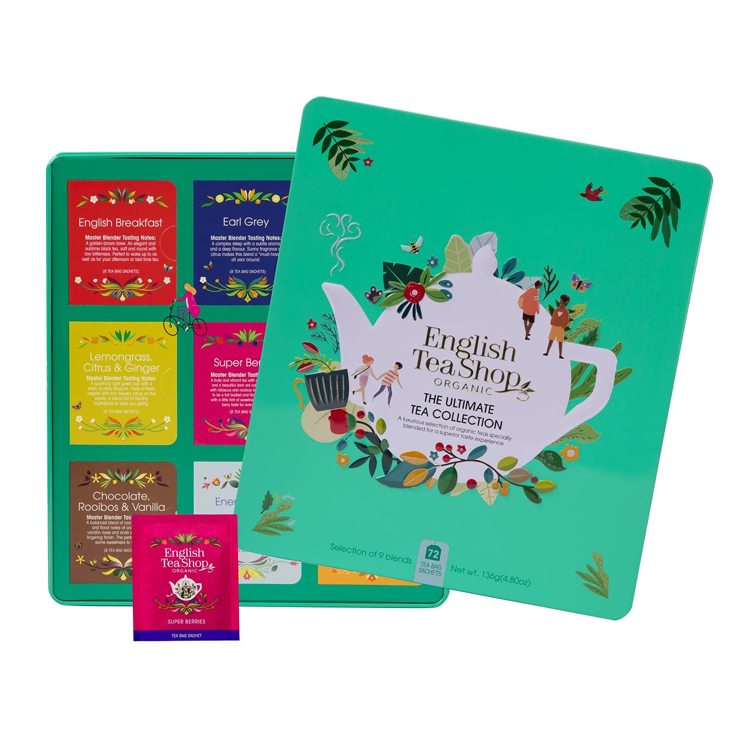 English Tea Shop - Ultimate Tea Collection- Gift Tin - 72 Tea Bags Sachets, 54g