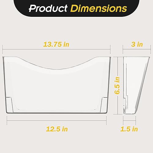 Miniatura 2 de Kuntine.B Paquete de 3 soportes blancos de un solo bolsillo para colgar en la pared, organizador de revistas para correos electrónicos para oficina