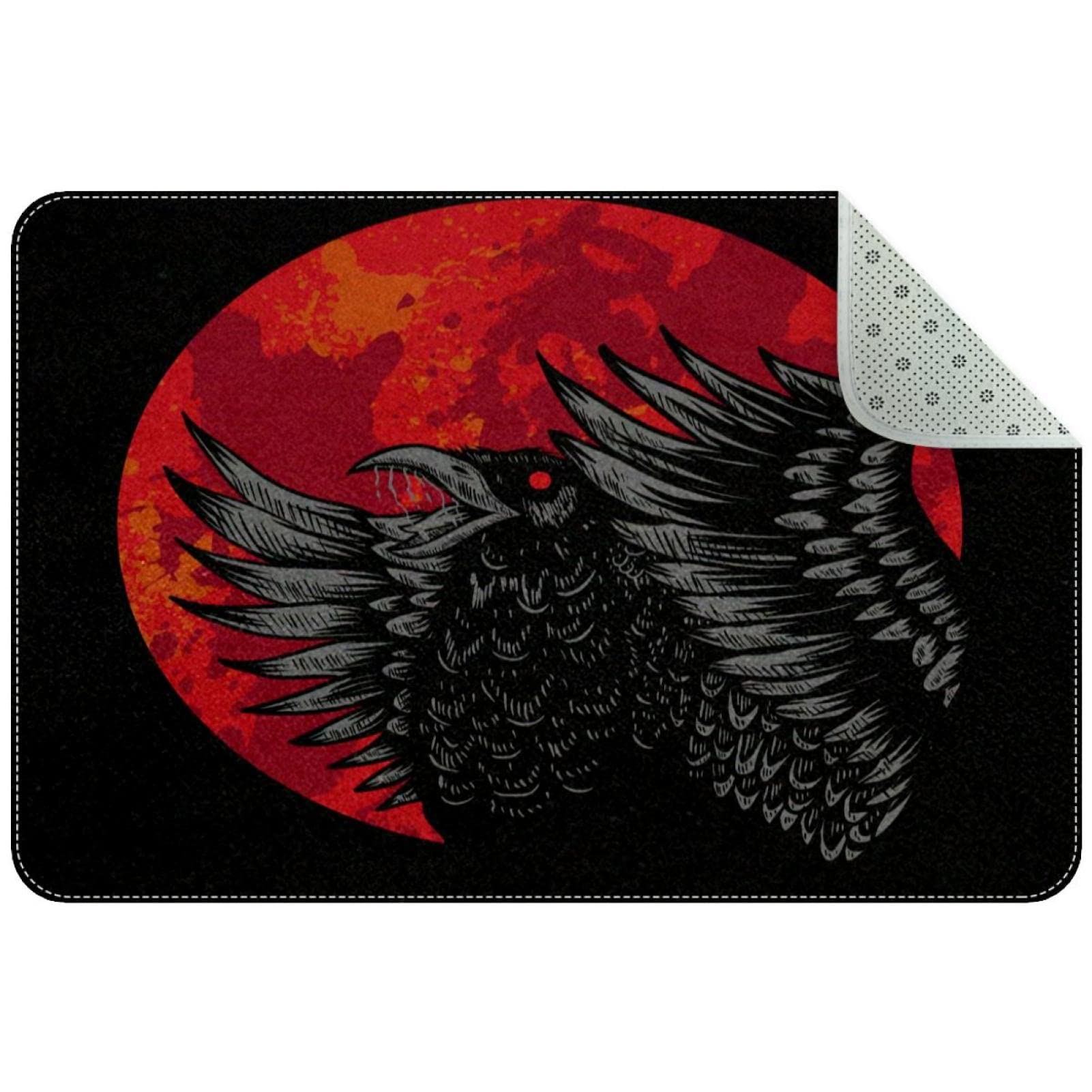 Paillasson Crow Red Blood Moon pour éviter les sols humides dans l'entrée