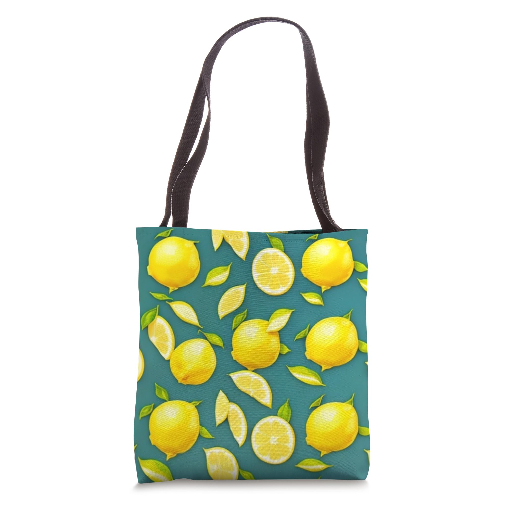 Lemons Pattern Textile Tote Bag