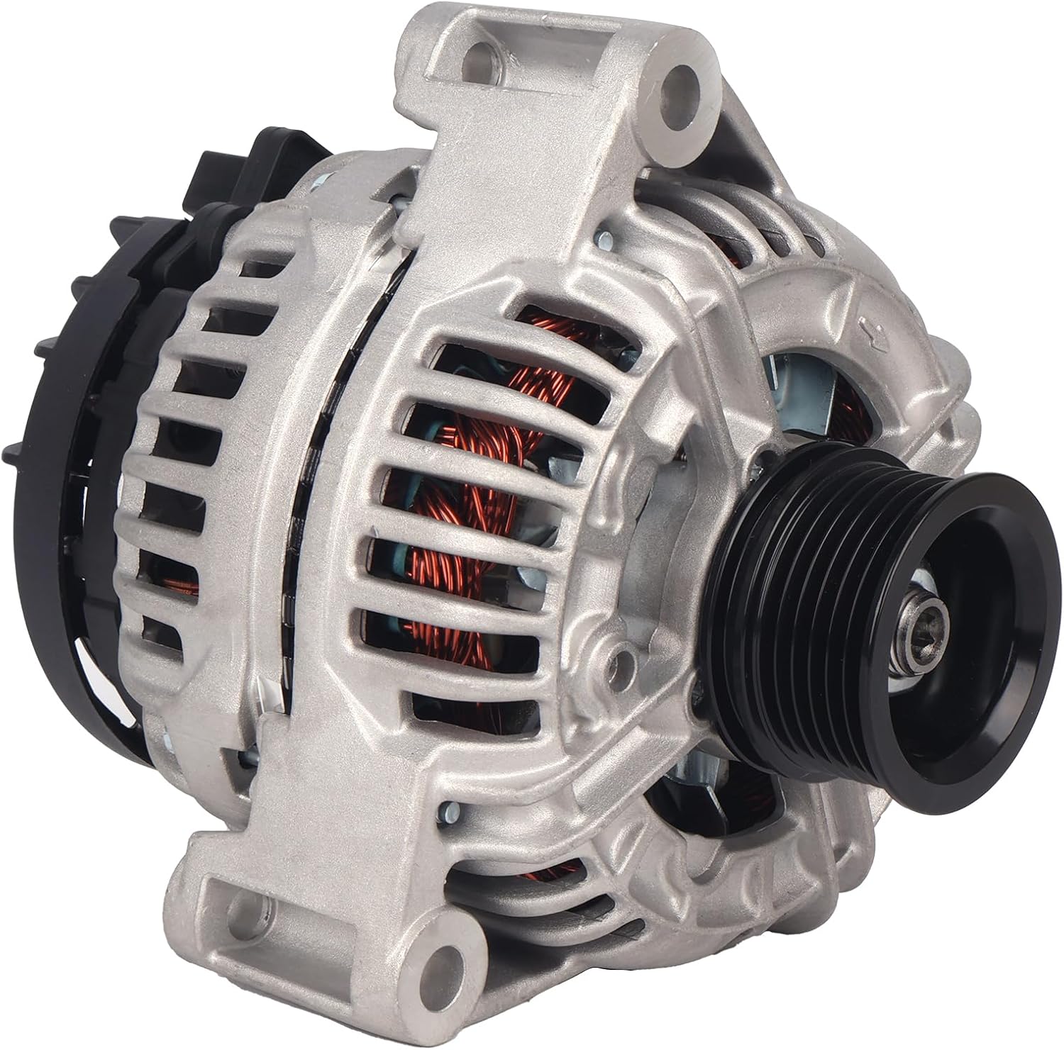 Autoround Alternator Fit for 2004-2008 Chrysler Crossfire, 2001-2005 Mercedes-Benz C240 C32 AMG C320 CLK320 ML320 ML350 SLK320 SLK32 AMG, 120Amp 12V CW 6-Groove Pulley, Replace# 0124515056