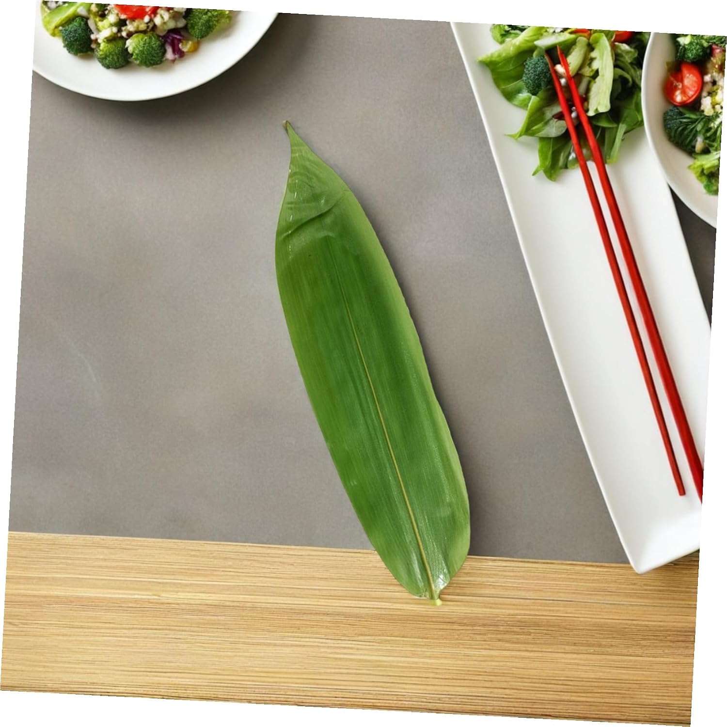 100pcs Bamboo Leaves for Sushi and Sashimi Presentation Natural Cold Dish Leaf Decor for Japanese Cuisine and Food Decoration
