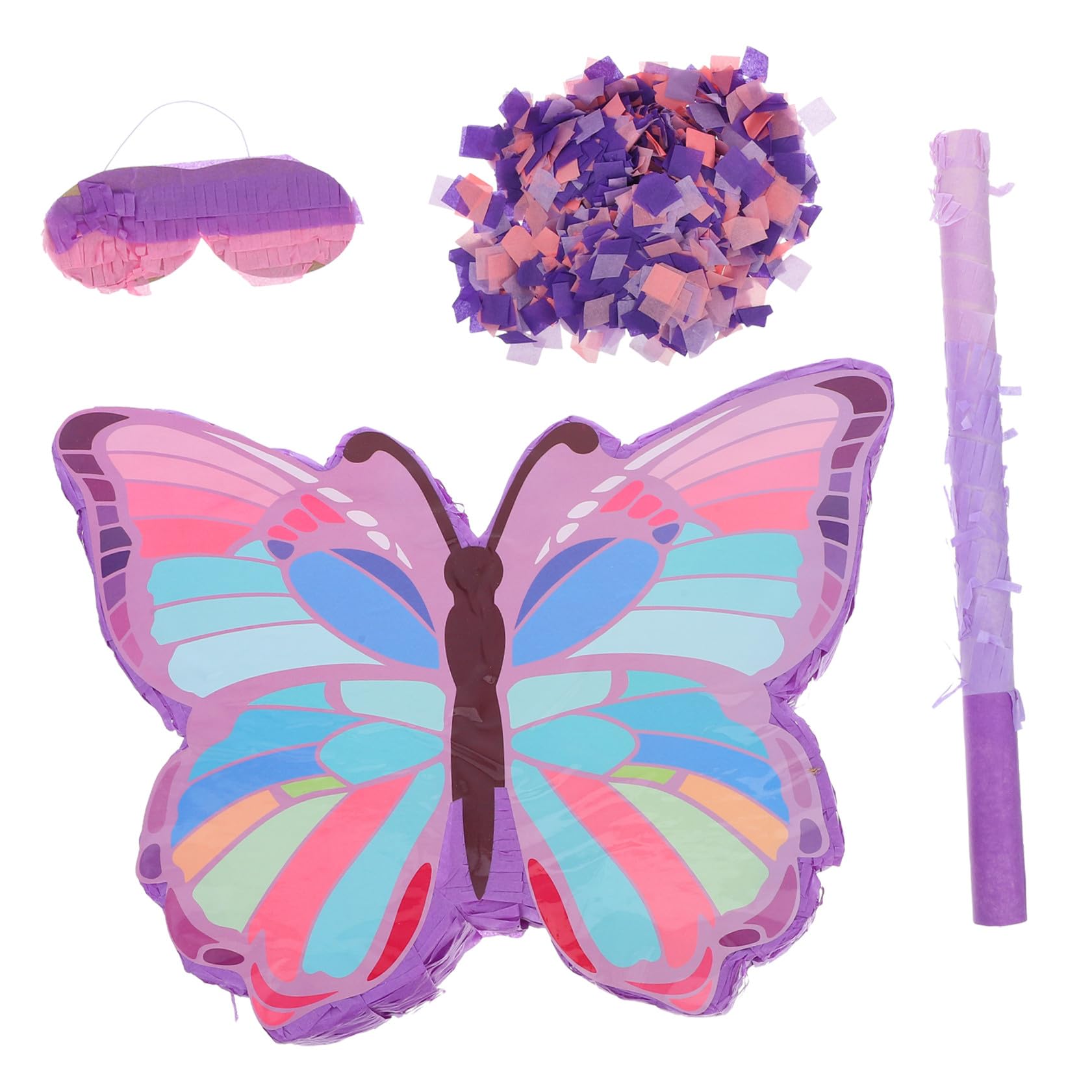 Toyvian Piñata de Papel con Diseño de Insecto para Fiesta de Cumpleaños Niña, Material Seguro y Color Vibrante, Incluye Palo para Juego Tradicional en Fiestas Infantiles