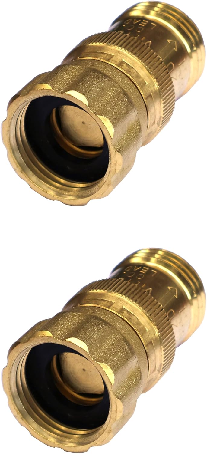 15 psi Water Pressure Reducer Regulator for Drip Tape, 3/4 inch Hose Thread, 120 psi Max Inlet Pressure, Lead-free Brass, Low Flow Rate, Qty: 2