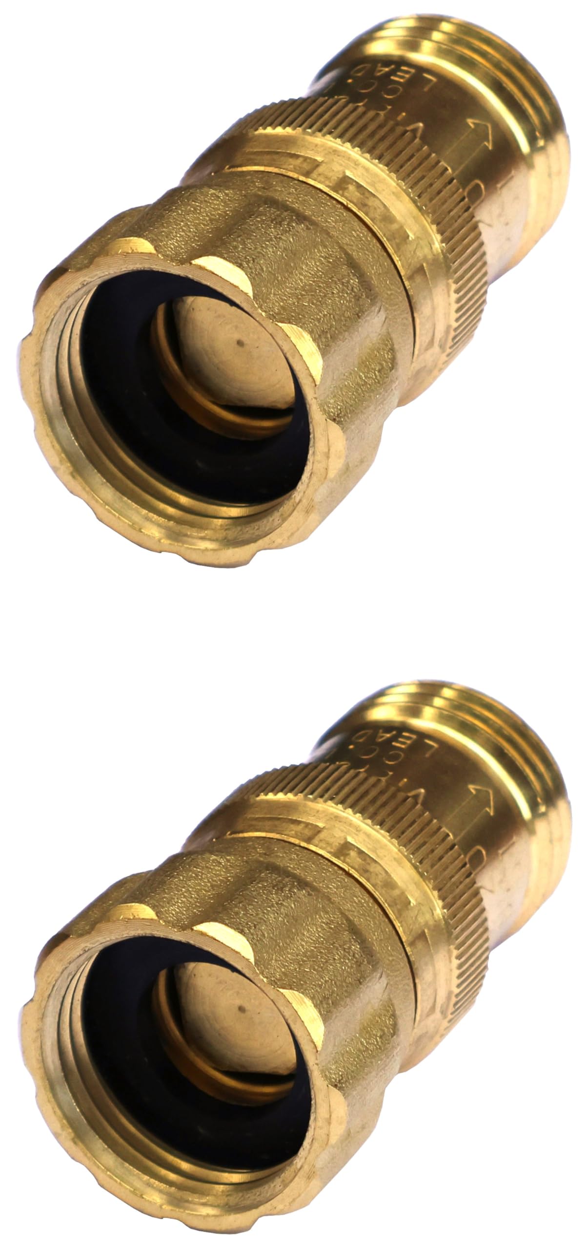 Vibrant Yard Co Women's Brass 15 Psi Water Pressure Reducer Regulator For Drip Tape, 3/4 Inch Hose Thread, 120 Psi Max Inlet Pressure, Lead-Free Low Flow Rate, Qty: 2
