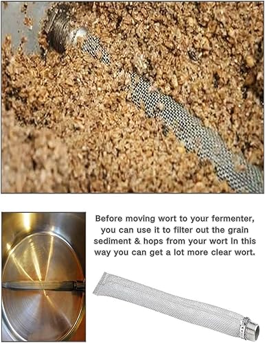 Miniatura 4 de Filtro de cerveza de acero inoxidable, pantallas de tubería de 12 "ebullición pantalla con conexión roscada (12 in hembra macho NPT) para equipo de