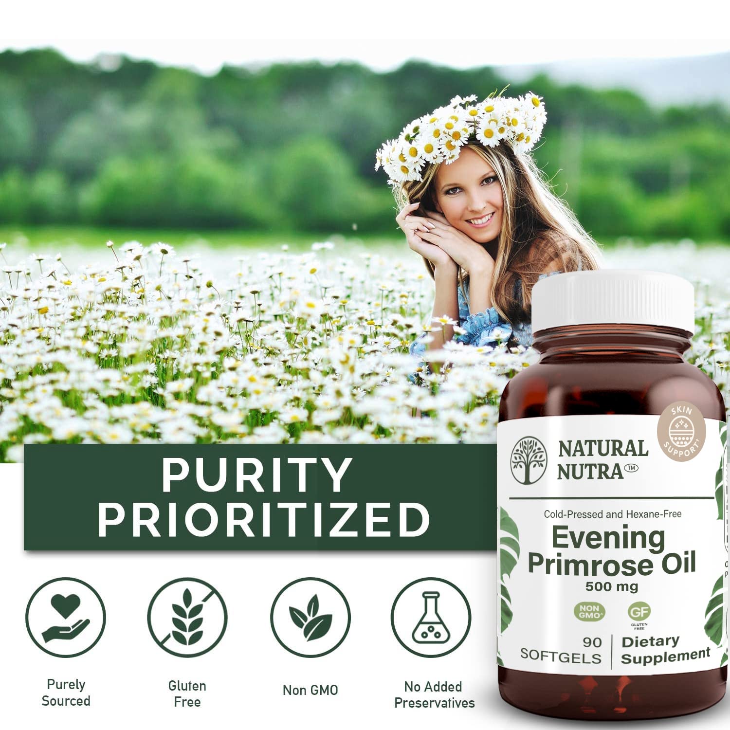 Natural Nutra Evening Primrose Oil Supplement, 500 mg, 90 Softgels — Amazon image 4