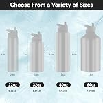 HASLE OUTFITTERS Bouteille d'eau isolée 22 oz Bouteilles d'eau en acier inoxydable à double paroi avec limace en paille & Bouchon de goutte garde froid ou chaud(noir,1)
