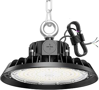 RUISUN UFO 100W LED High Bay Projecteur Garage Light 17000LM &Eacute;clairage pour Atelier 6000K 120&deg;&Eacute;clairage IP65 Lampe Industrielle Dimmable 60W/80W/100W Usines Entrep&ocirc;ts de Construction Garages Stades