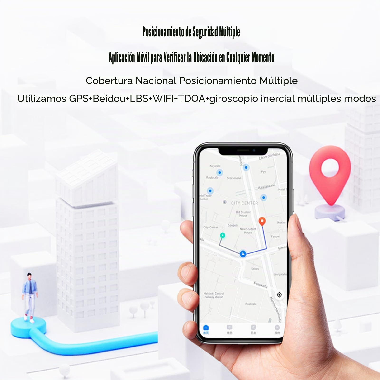 Reloj Localizador GPS Ancianos Pulsera Avisador Personas Mayores Largo Alcance, Reloj Inteligente con Detección Caídas, SOS Smartwatch para Personas Mayores,Black