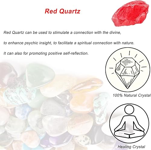 Miniatura 4 de Cristales de cuarzo rojo en bruto, cristales curativos grandes de 1.25-2.0 pulgadas, piedras naturales rugosas, cristal para volteo, cabujones