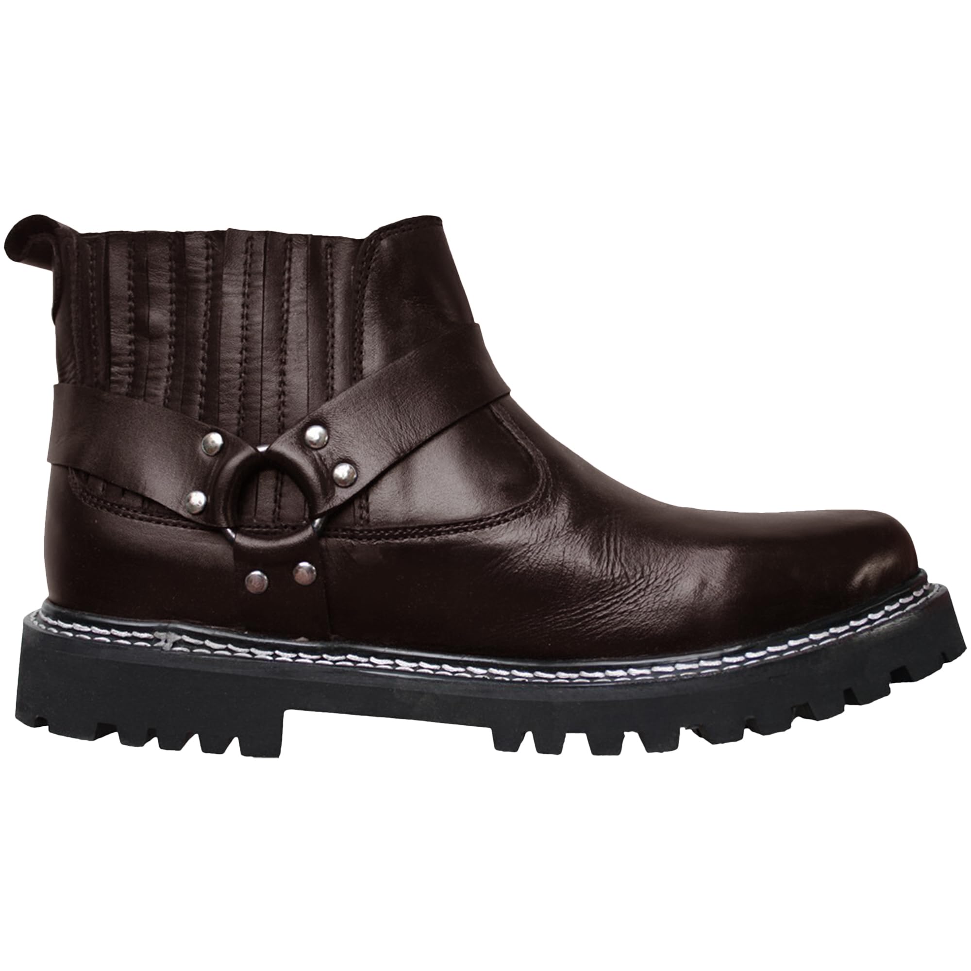 German Wear Motorradstiefel Herren stilvolle Western-Rider-Chopper-Stiefel – echte Lederstiefel, wasserdicht, hochwertige Gummi-Sohle, modisches & lässiges Design