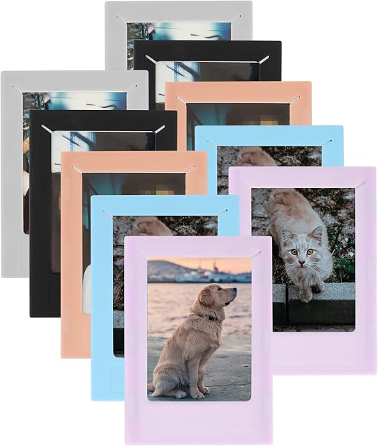 Risou 2×3 Magnetic Silicone Photo Frame, Magnetic Photo Frame Fridge 8.5x5.5cm Magnetic Photo Sleeve Compatible With Instax Mini 11/9/8 Cameras. Suitable for children adult family (10PCS).