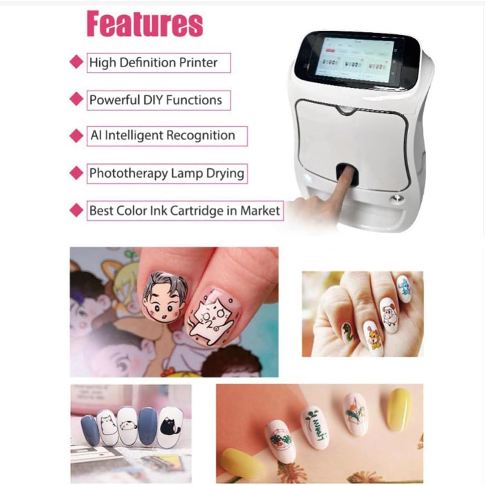 Nail Art Printer, 3D Smart Automatic Nail Printer Machine
