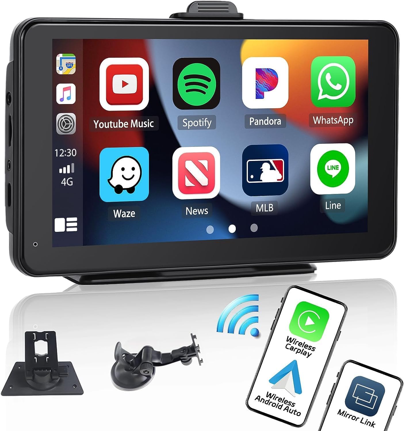 Apple CarPlay & Android Auto Autoradio, 7" Touchscreen tragbare