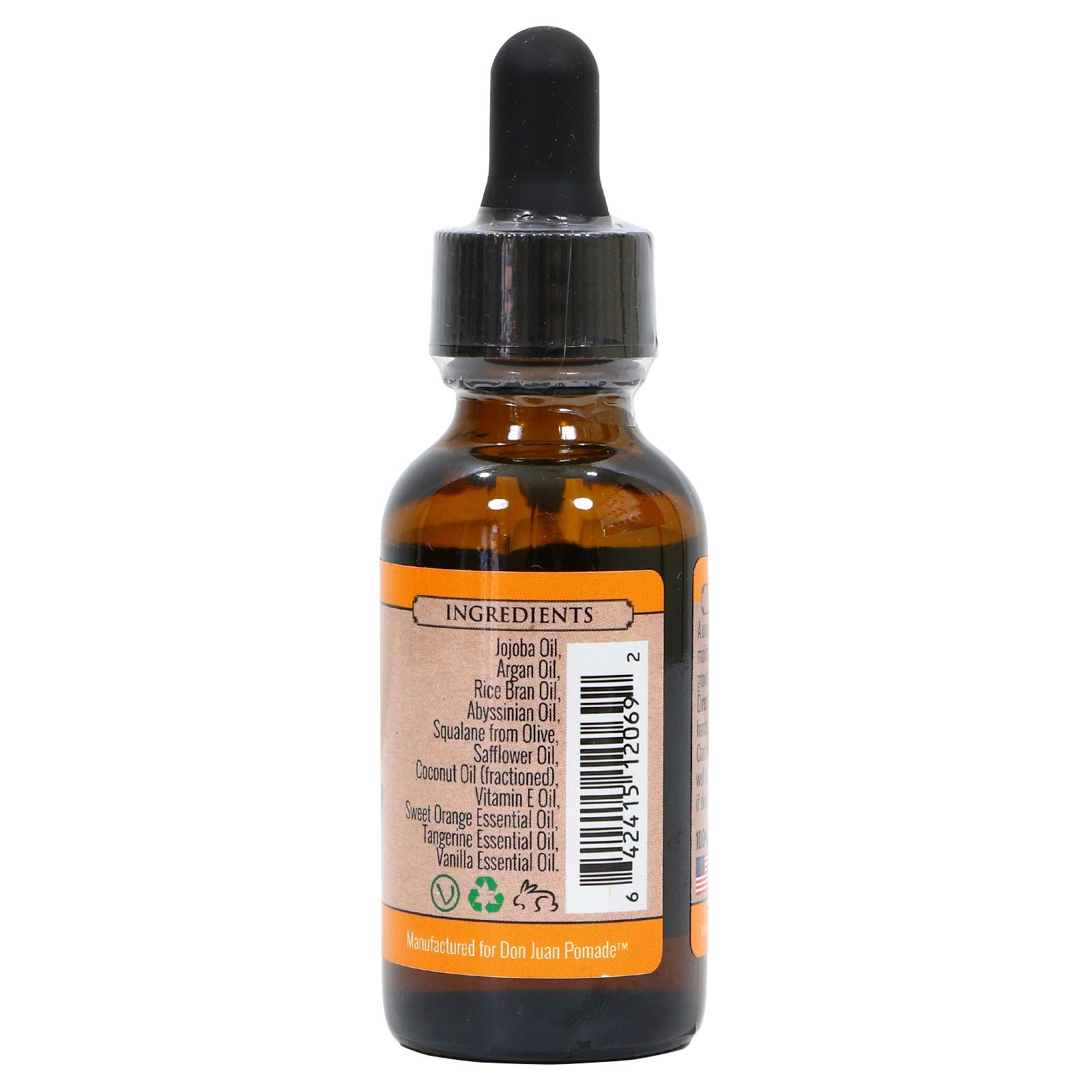 Don Juan Libertine Beard Oil And Conditioner - 100% Organic - Unique Blend Of Natural Oils Jojoba, Argan, Vitamin E, And More - Citrus Vanilla - Naturally Scented 1oz